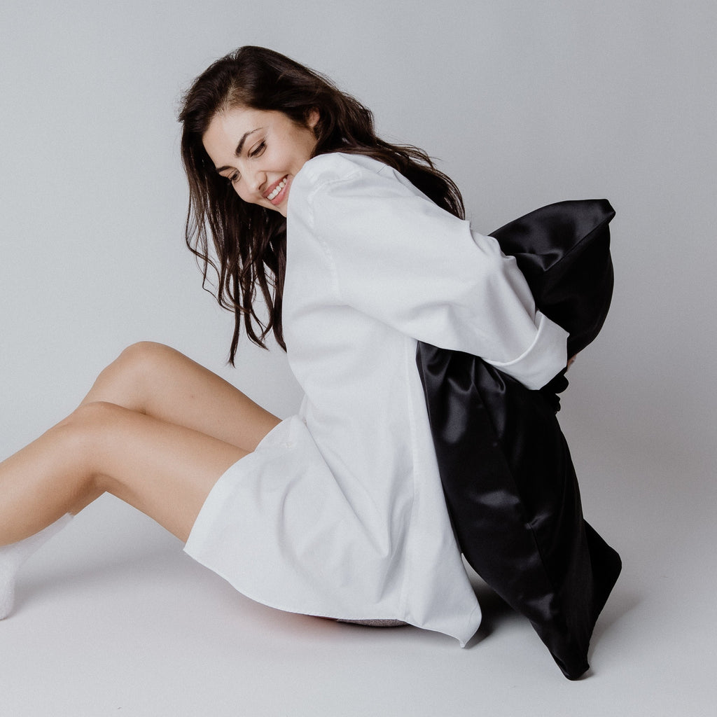 Svilena jastučnica PETINI - Midnight Black
